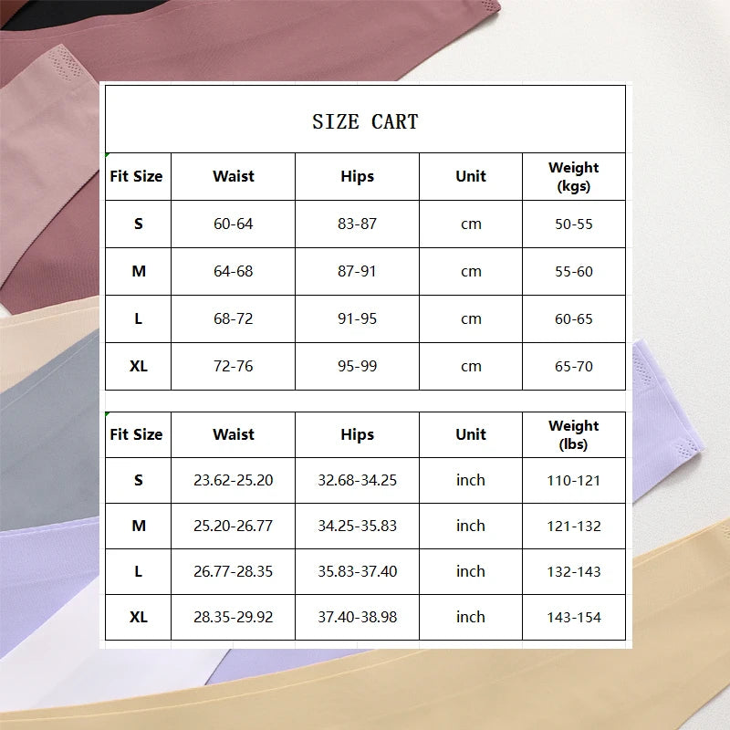 7PCS/Set Ice Silk Seamless Women G-String Panties Sexy Low-Waist Thongs T-Back Female Solid Color Soft Underwear Utral-Thin Pant