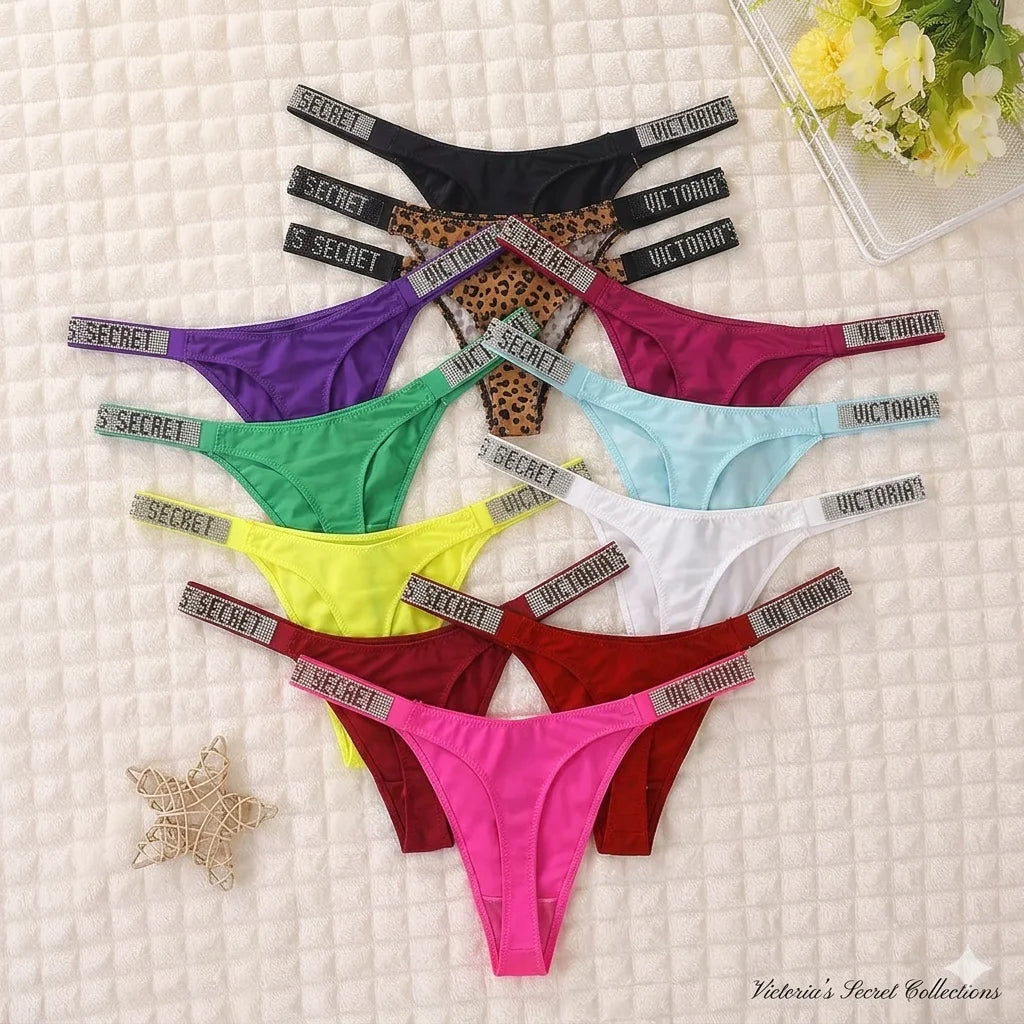 3PCS Victoria's Secret Lace Thongs Woman Comfortable Breathable Panty High Waist Women Underwear Sexy Lingerie Panties Seamless