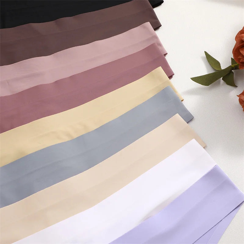7PCS/Set Ice Silk Seamless Women G-String Panties Sexy Low-Waist Thongs T-Back Female Solid Color Soft Underwear Utral-Thin Pant