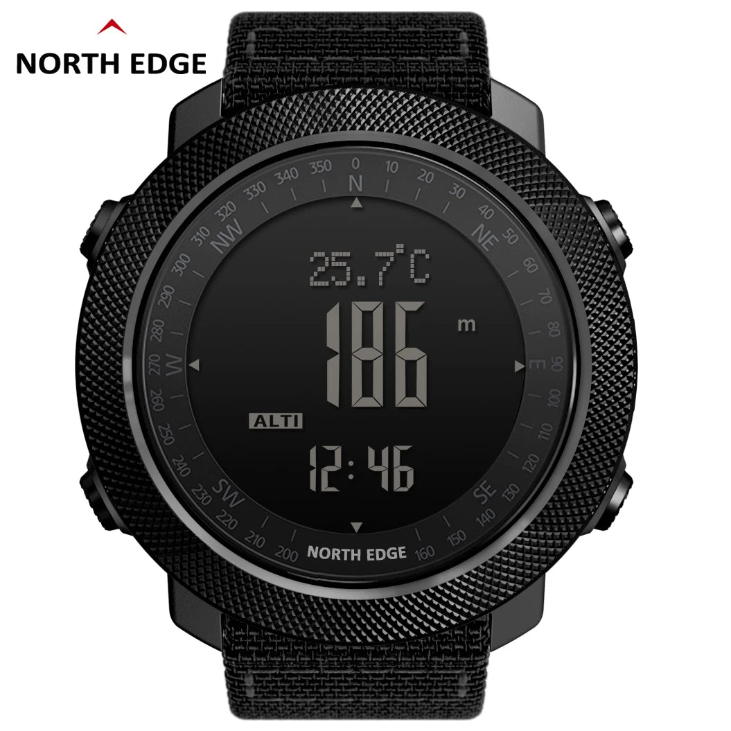 NORTH EDGE Men's Sport Digital Watch Hours Running Swimming Military Army Watches Altimeter Barometer Compass Waterproof 50m